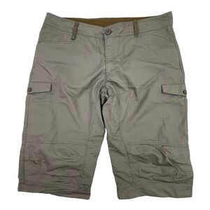 Quechua Oxylane Mens Large Gray Cargo Khaki Hiking Shorts Size 39"x16" Measured